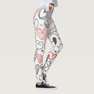 Leggings Coeurs de graffiti amusants