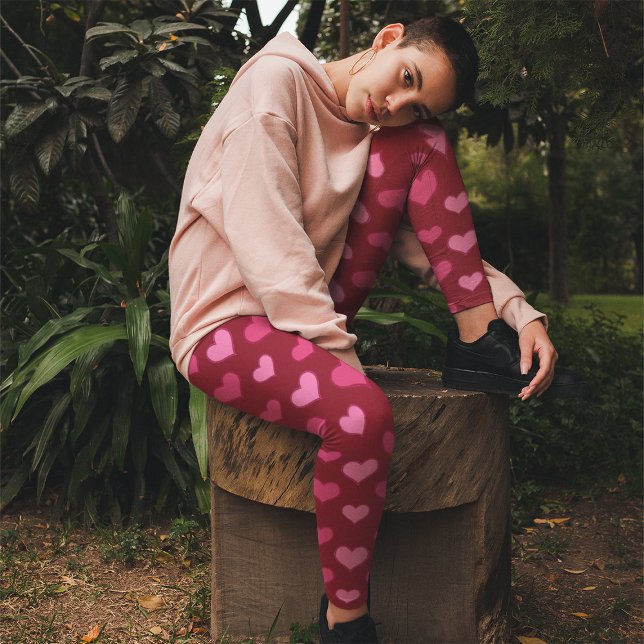 Leggings Cœurs de la Saint-Valentin motif rouge rose (Créateur téléchargé)
