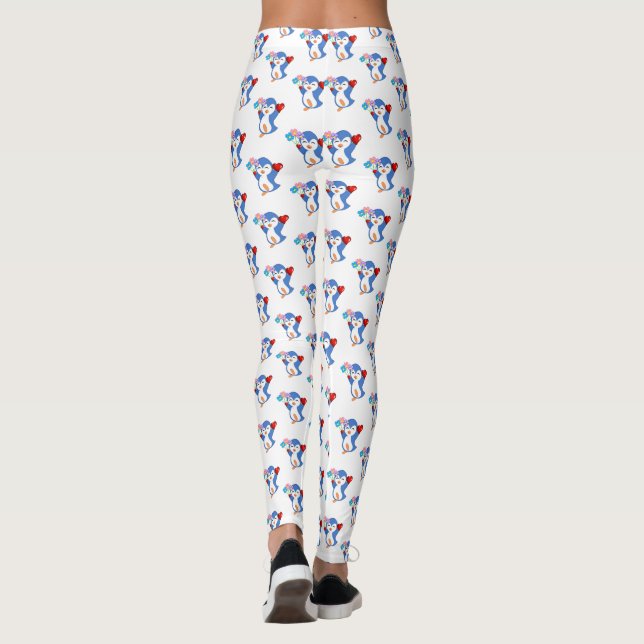 Leggings Coeurs de pingouins Heureuse Sainte-Valen (Dos)