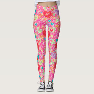 Leggings Coeurs et fleurs de Saint-Valentin