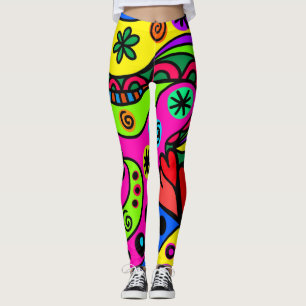 Leggings Coeurs et motif lumineux de remous