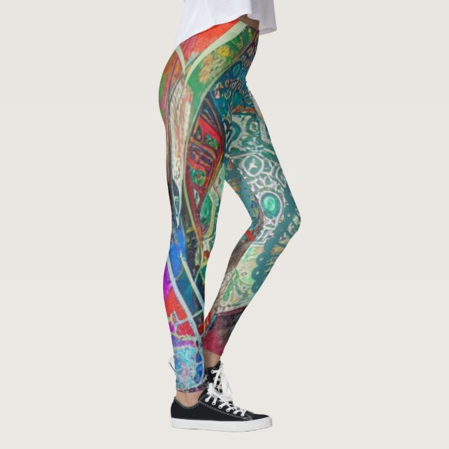 Leggings Coeurs et Paisley (Droite)