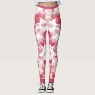 Leggings Coeurs flottants rouges roses