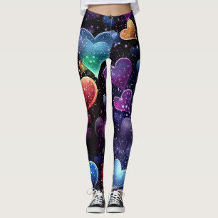 Leggings Coeurs multicolores