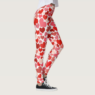 Leggings Coeurs multicolores sur blanc