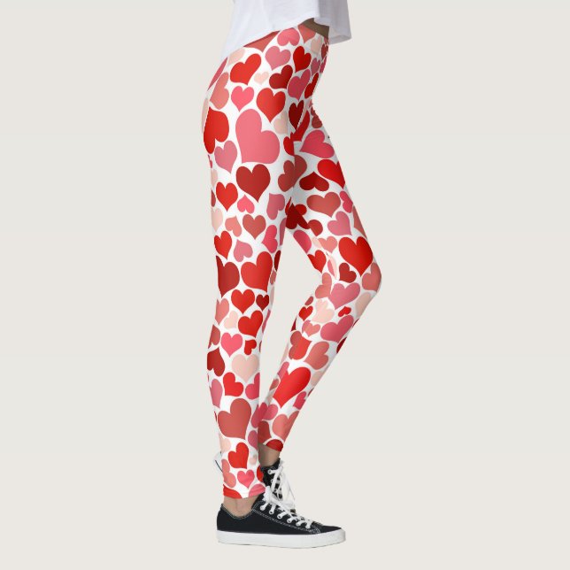Leggings Coeurs multicolores sur blanc (Droite)