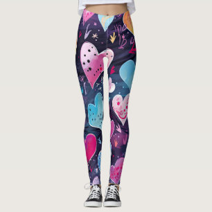 Leggings Coeurs pastel