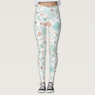 Leggings Cœurs pastel et nuages Aquarelle Rêve (3)