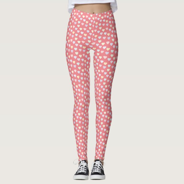 Leggings Coeurs Pastel minuscules (Devant)