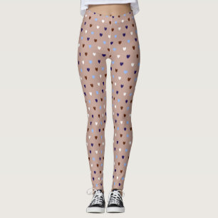 Leggings Coeurs Polka sur brun pâle