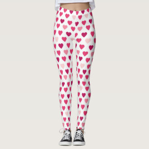 Leggings Coeurs roses mignons Motif d'amour
