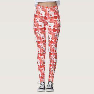 Leggings Coeurs rouges, amour.