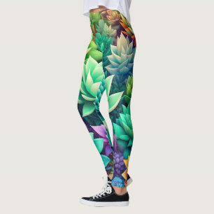 Leggings Collage Aloe Vera et Succulents