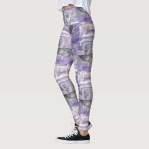 Leggings Collage d'art d'ours polaire d'hiver