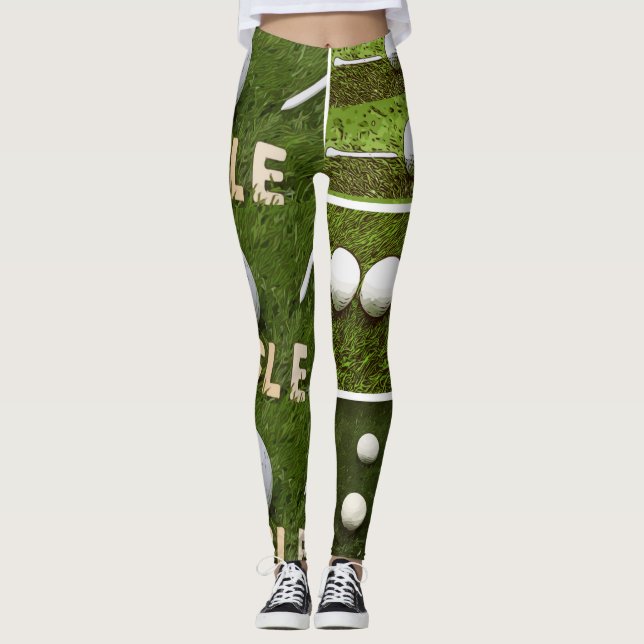 Leggings Collage de golf avec design (Devant)
