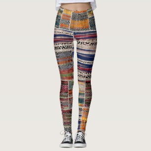 Leggings Collage de patchwork : motif de courtepointe mixte