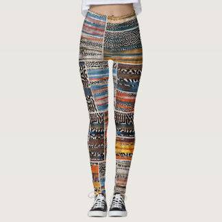 Leggings Collage de patchwork : Motif de surface composée