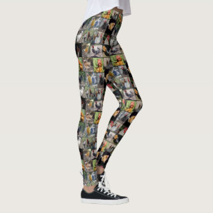 Leggings Collage De Photos De Coqs Et De Poules,