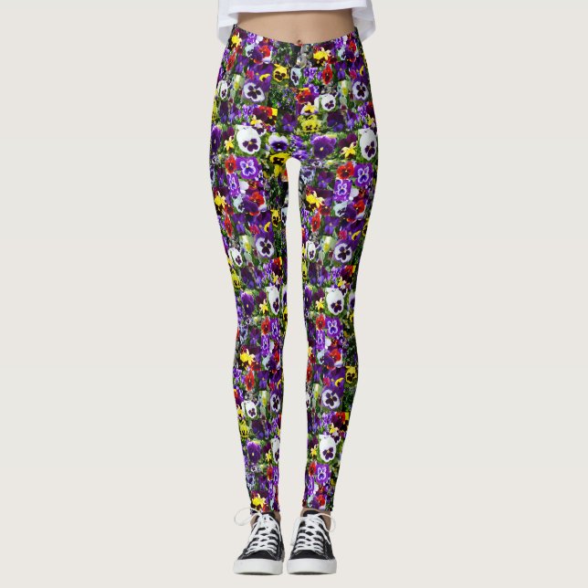 Leggings Collage de photos Pansy : Kaleidoscope de la beaut (Devant)