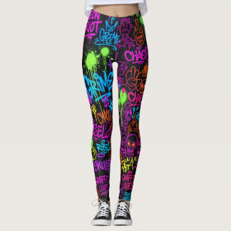 Leggings Collage de street art au néon Graffiti