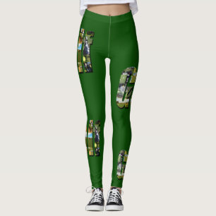 Leggings Collage du logo du Golf, Vert