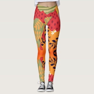 Leggings Collage floral abstrait multicolore