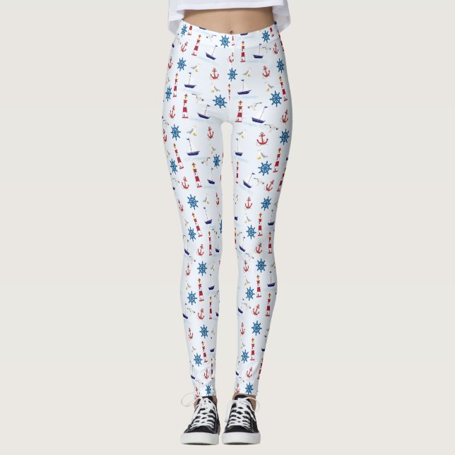 Leggings Collage nautique (Devant)