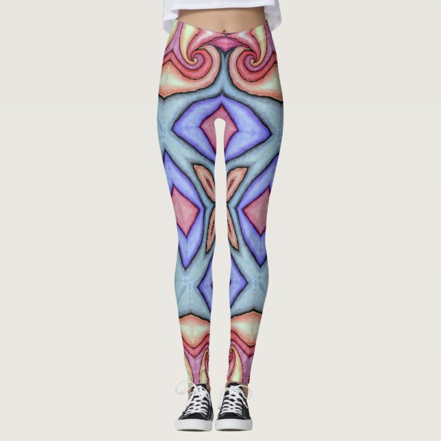 Leggings Collants, kaléidoscope coloré abstrait (Devant)