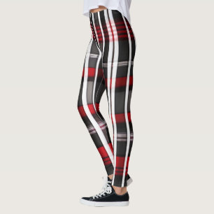 Leggings Collection Abstraite de plaid rouge