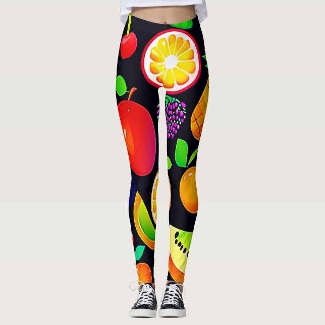Leggings Collection de fruits brillants (Devant)