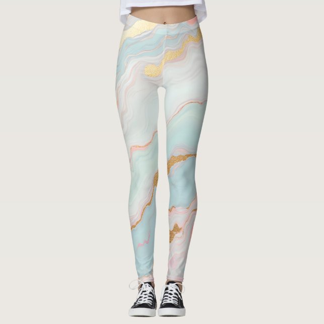 Leggings Collection de luxe en or rose blush mint populaire (Devant)