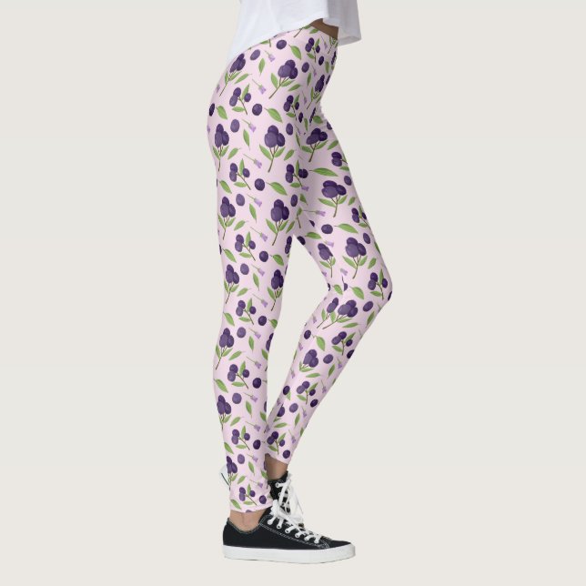 Leggings Collection de Motifs de paniers de fruits - bleuet (Droite)