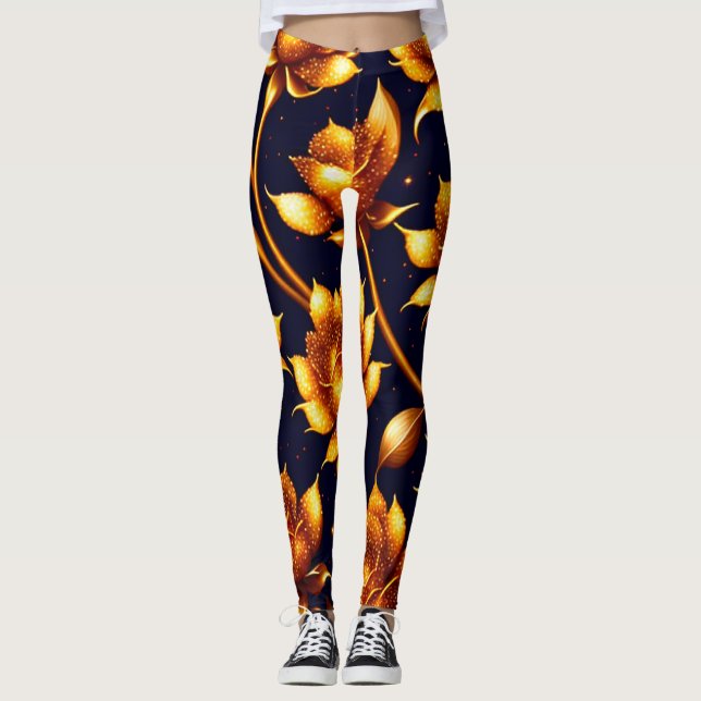 Leggings Collection de Roses d'or de luxe moderne (Devant)