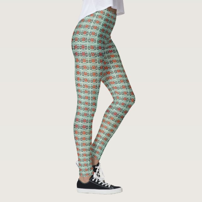 Leggings Collection de timbres de trading rétro (Droite)