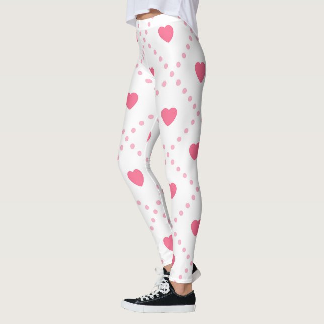 Leggings Collection des valentines du Coeur rose rustique (Gauche)