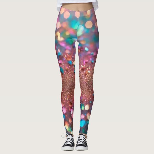Leggings Collection Holographique Opale parties scintillant (Devant)