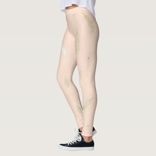 Leggings Collection Luxe Plumes Moderne Bohème (Gauche)