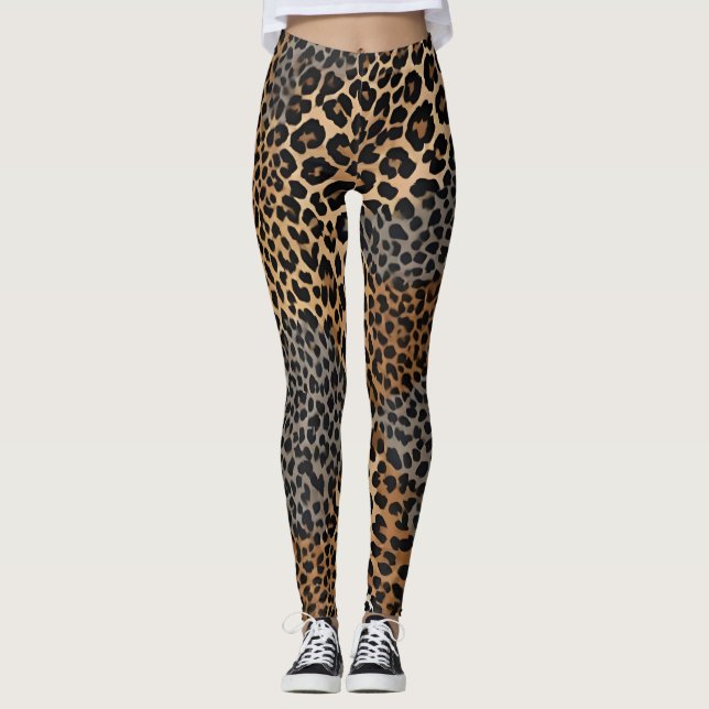 Leggings Collection moderne de luxe blanc léopard élégant (Devant)
