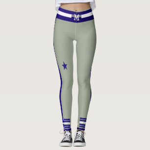 Leggings Collection Monogram Playball - bleu/blanc/gris
