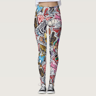 Leggings College Dynamic Art Urban Graffiti motif