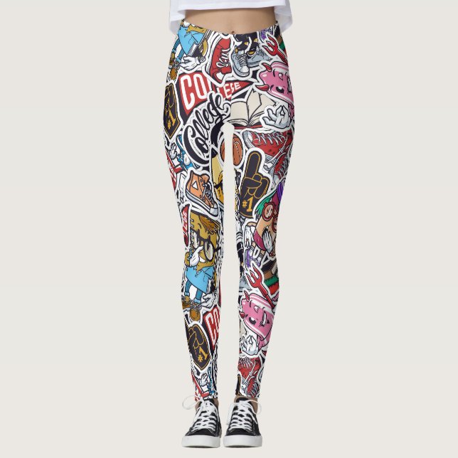 Leggings College Dynamic Art Urban Graffiti motif (Devant)
