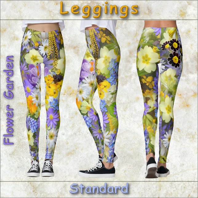 Leggings COLLEGES - "Jardin de Fleurs" - Motif Floral (Créateur téléchargé)