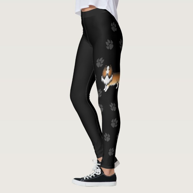Leggings Colley Rough Sable Chien de Dessin Animé Mignon &  (Gauche)