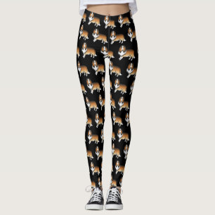 Leggings Colley Rough Sable Motif Chien Dessin Animé Mignon