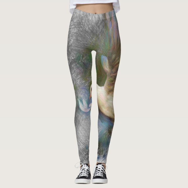 Leggings colombe animale artistique (Devant)