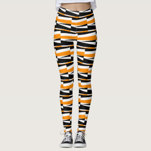 Leggings colonnes de blocs et de barres jaunes symétriques
