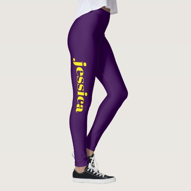 Leggings Color block minimalist custom name  (Droite)