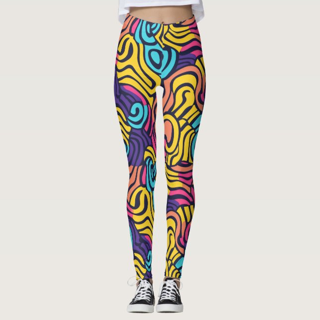 Leggings Coloré Abstrait joyeux (Devant)