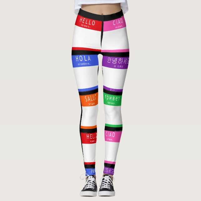 Leggings Coloré Bonjour Mon Nom Est (Devant)