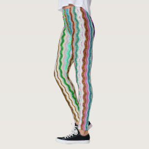 Leggings Coloré de rayures ondulées ressemblant à des se